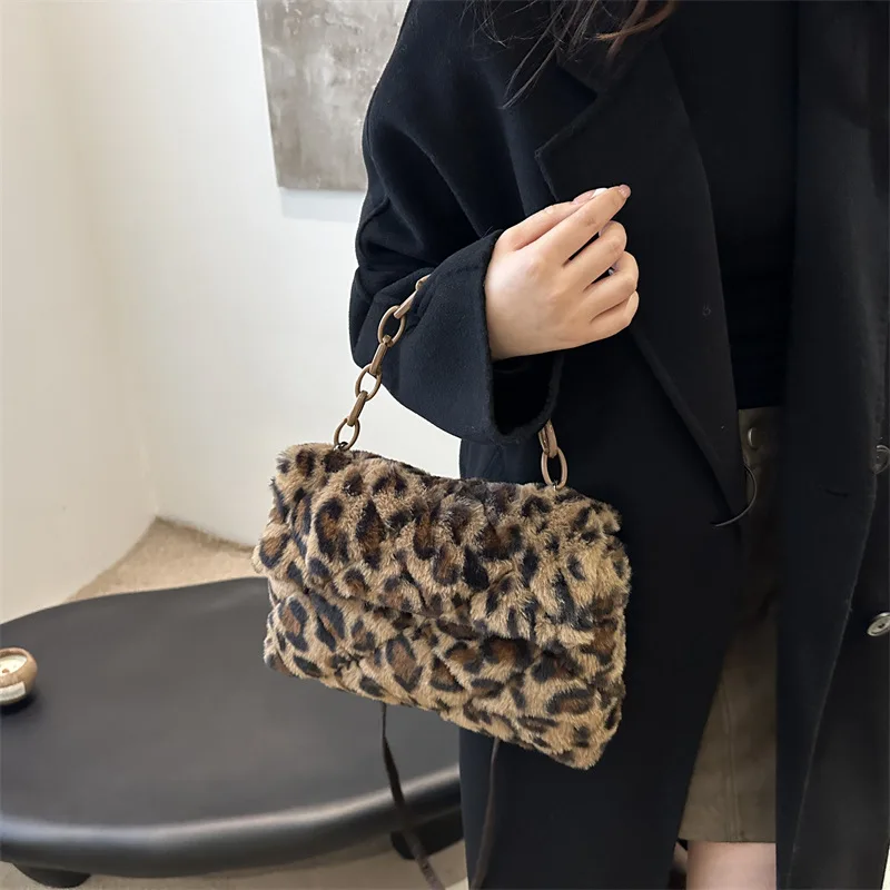 Sac en peluche pour dames, sacs à bandoulière de grande capacité en peluche à Texture d'automne et d'hiver, nouvelle collection 2025