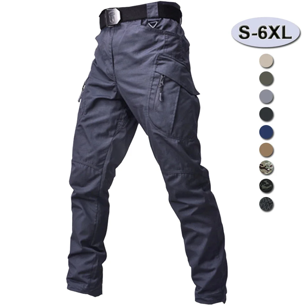 Tactical Pants Men Outdoor Work Wear Cargo Pant Military Waterproof Multi-pockets Ripstop SWAT Hiking Trousers Army Overalls 6XL