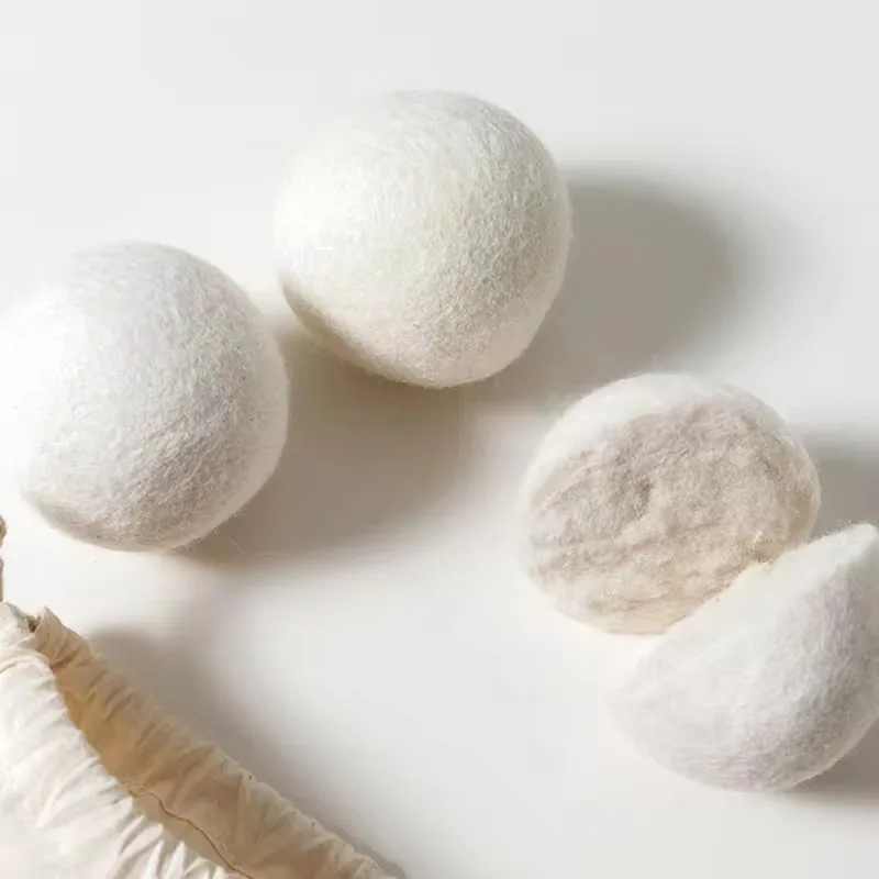 Wool Dryer Balls Reusable Natural Fabric Softener Laundry Washing Machine Accessories Home Washing 4/5/6cm Fleece Dryer Balls