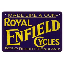 Royal Enfield Retro Metal Tin Sign Royal Poster Home, Garage, Man cave, Plate, Cafe, Pub, Motel Art Wall Decor 8x12 pollici