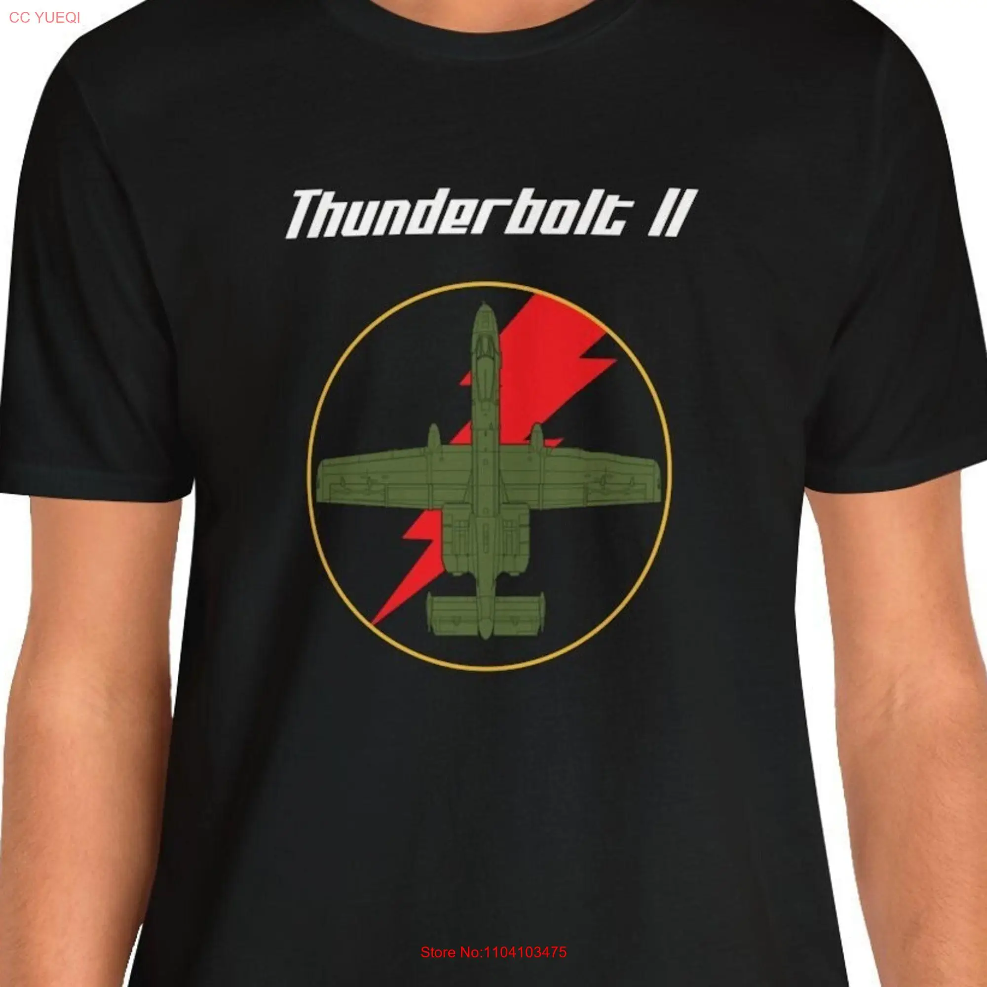 A 10 Warthog Thunderbolt II Patch Red Lightning Cool Attack Aircraft Short Softstyle T Shirt long or short sleeves