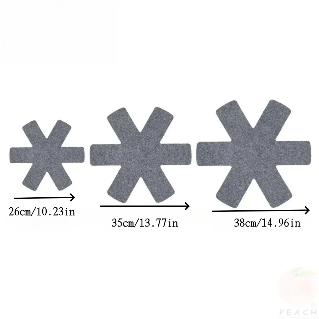 Pot Pan Protectors Divider Pads Non-woven 3 Sizes Pot Stacking Separators Pads Reusable Cookware Kitchen Tools 10PCS ﻿