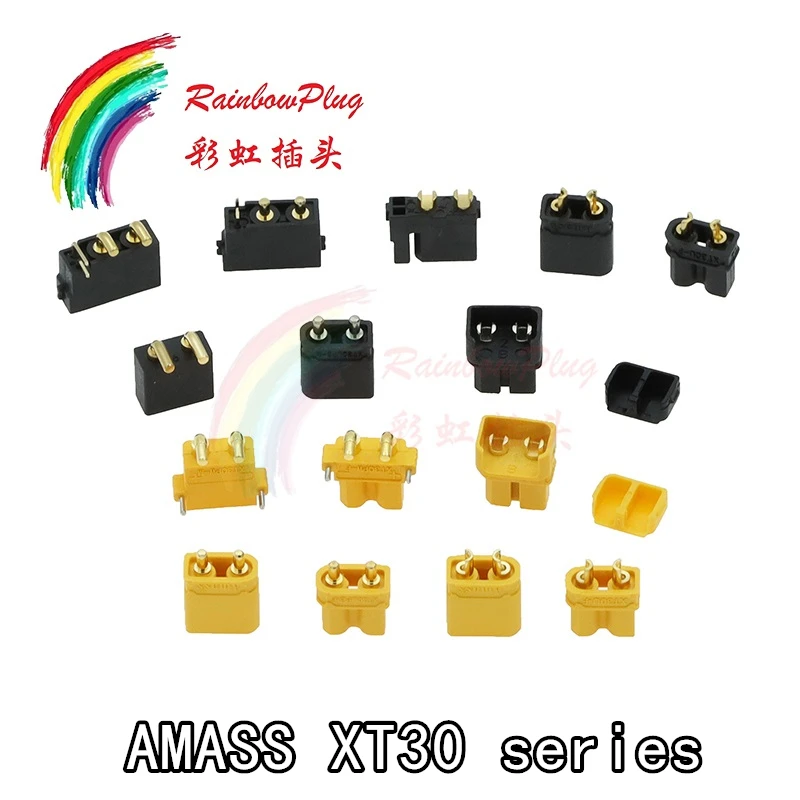 Amass XT30 Series XT30U XT30UPB XT30ULW XT30PW XT30 (2+2) XT30I Gold-plated Plug Male Female Battery Connector -F/M