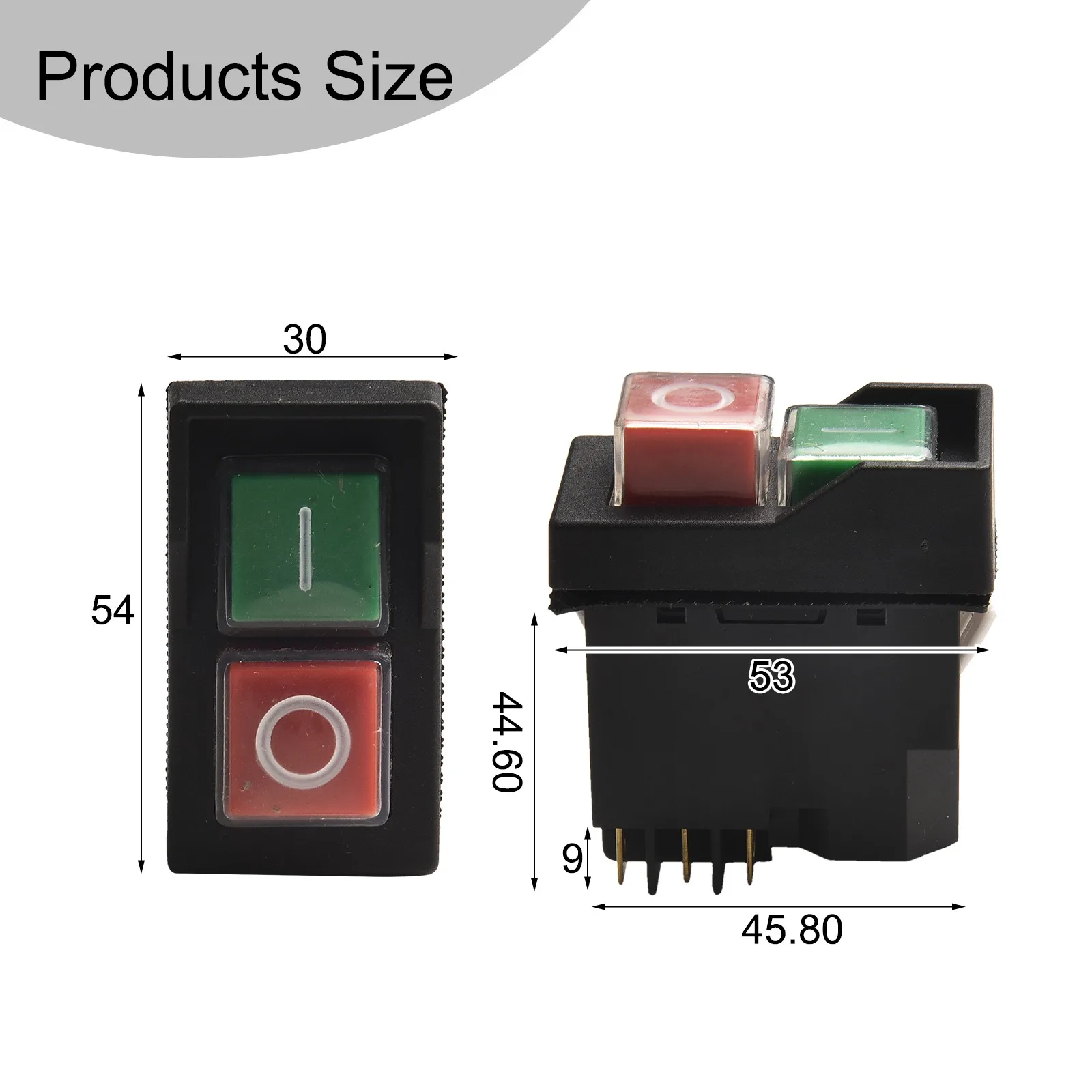 127V Pushbutton KJD17 Switch Wet Or Damp Environments 6 Pins Terminals Easy Installation For Industrial Power Tools