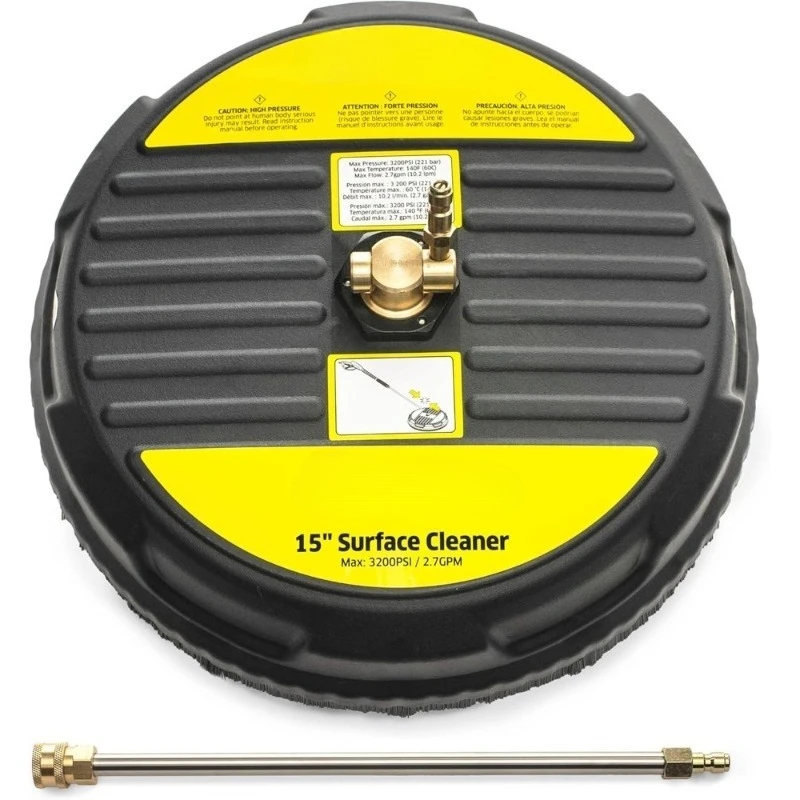 

Pressure Washer Surface Cleaner 15 Inch Quick Connect 3200 PSI for Driveway Patio Deck Sidewalk