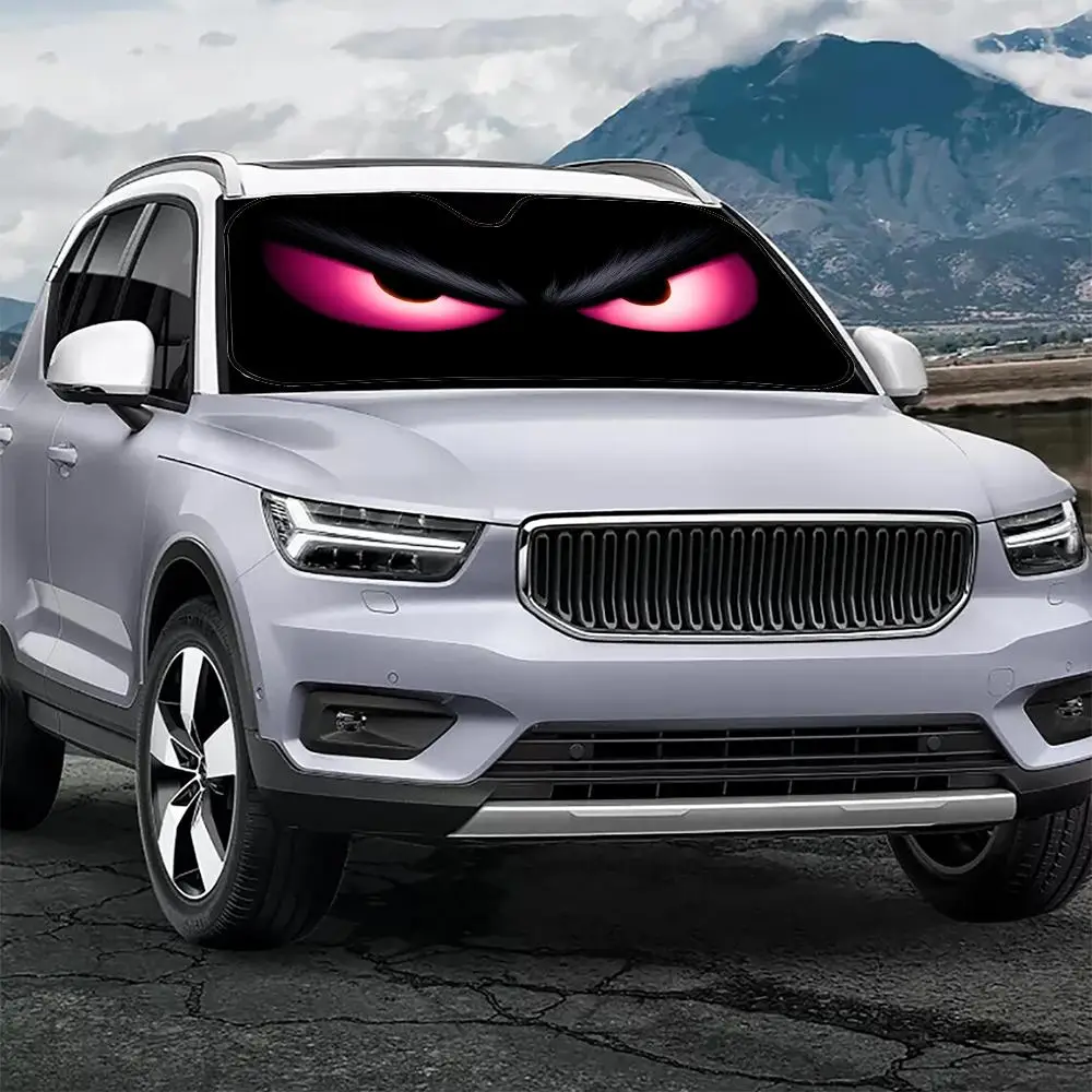 Evil Eye Sun Visor Car Front Windshield Sun Shade Foldable Reflective UV Protection Heat Insulation Cover