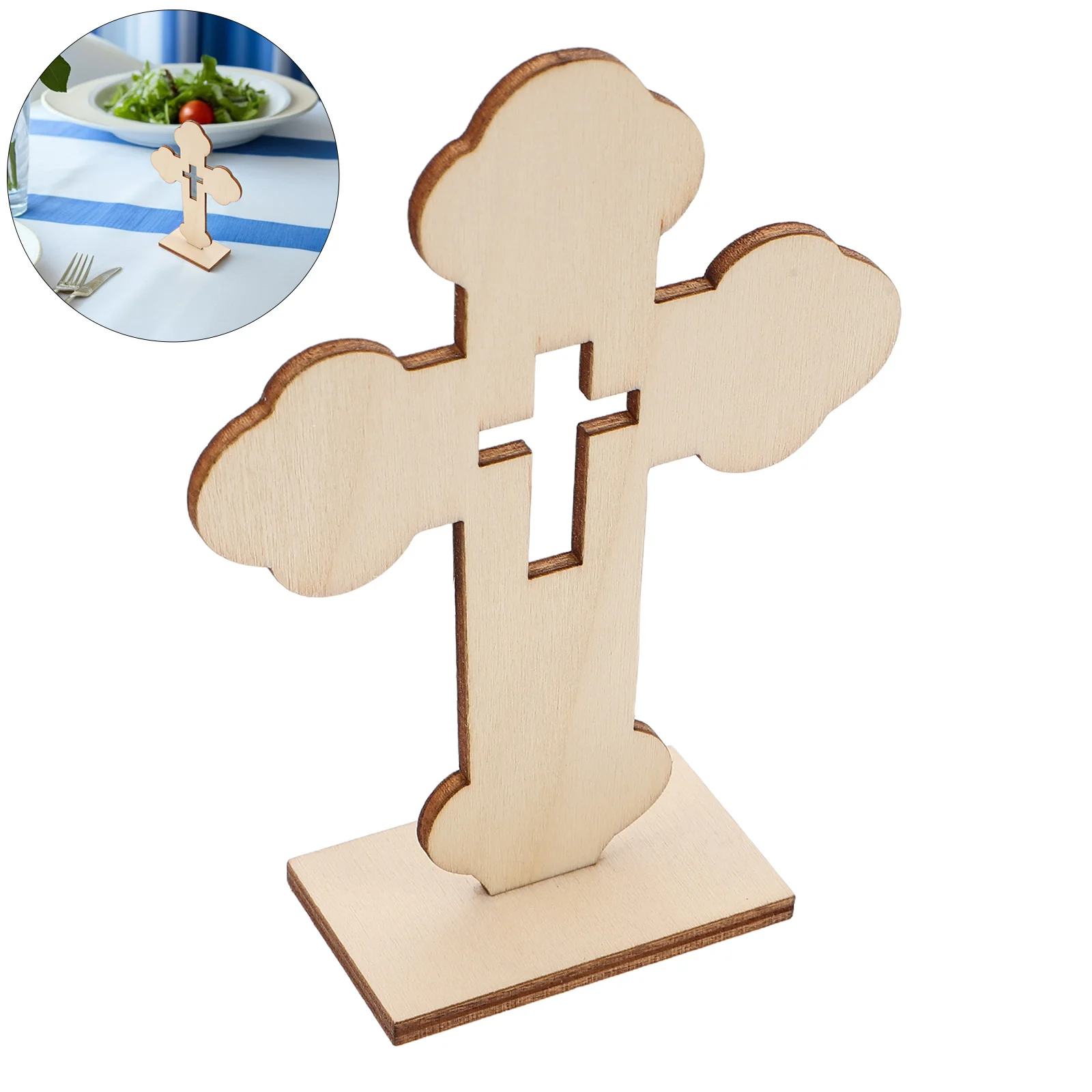 

20Pcs Wooden Cross Unfinished for Crafts Rustic Baptism Centerpiece Standing Table First Communion Decoration Wall Art Cross