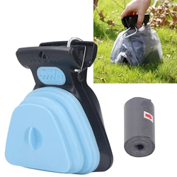 Dog Pet Travel Foldable Pooper Scooper with 1 Roll Decomposable Bags Poop Scoop Clean Pick Up Excreta Clean Scoop