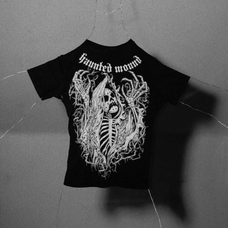 Y2K Gothic T Shirt Haunted Mound Ghost Skull Pattern Streetwear Men Women Harajuku Hip Hop Vintage Unisex Cotton Short Sleeve image 5