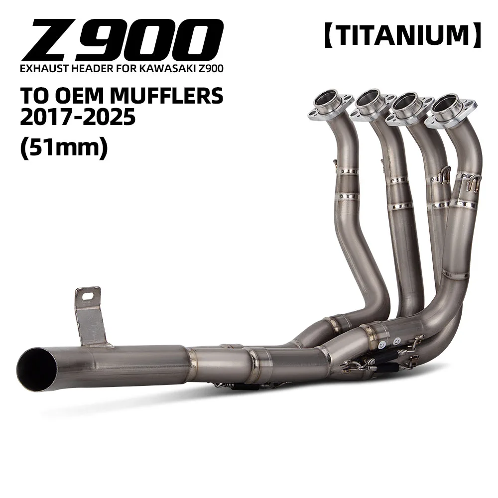 

Motorcycle Exhaust Header Tube For Kawasaki Z900 2017-2026 Escape Line Titanium Alloy Front Link Pipe Compatible OE Muffler