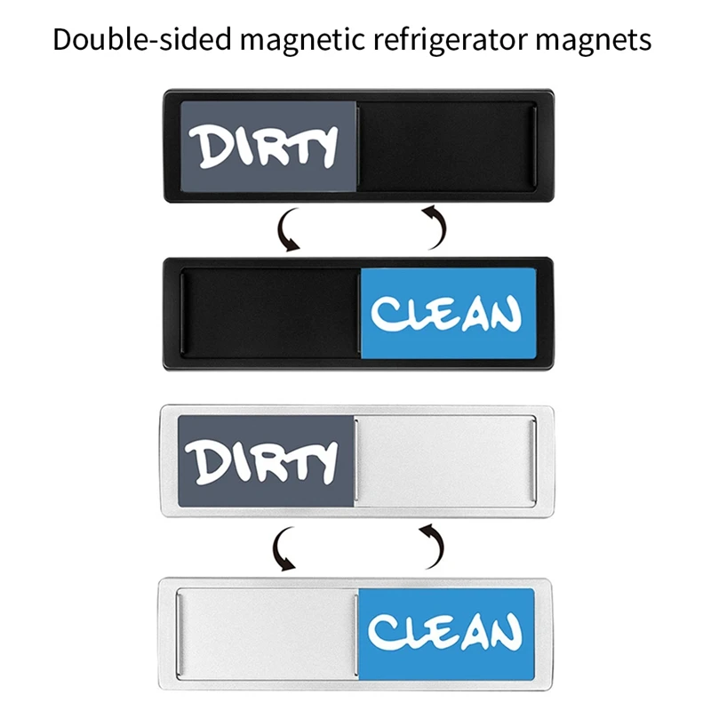 2 PCS Dishwasher Magnet Clean Dirty Sign Shutter As Shown ABS Only Changes When You Push It Non-Scratching Dishes Clean Dirty