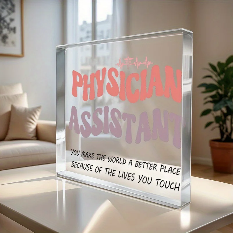 Acrylic Doctor Assistant Quote Sign, 2D Flat Office Desk Decor for Home Clinic