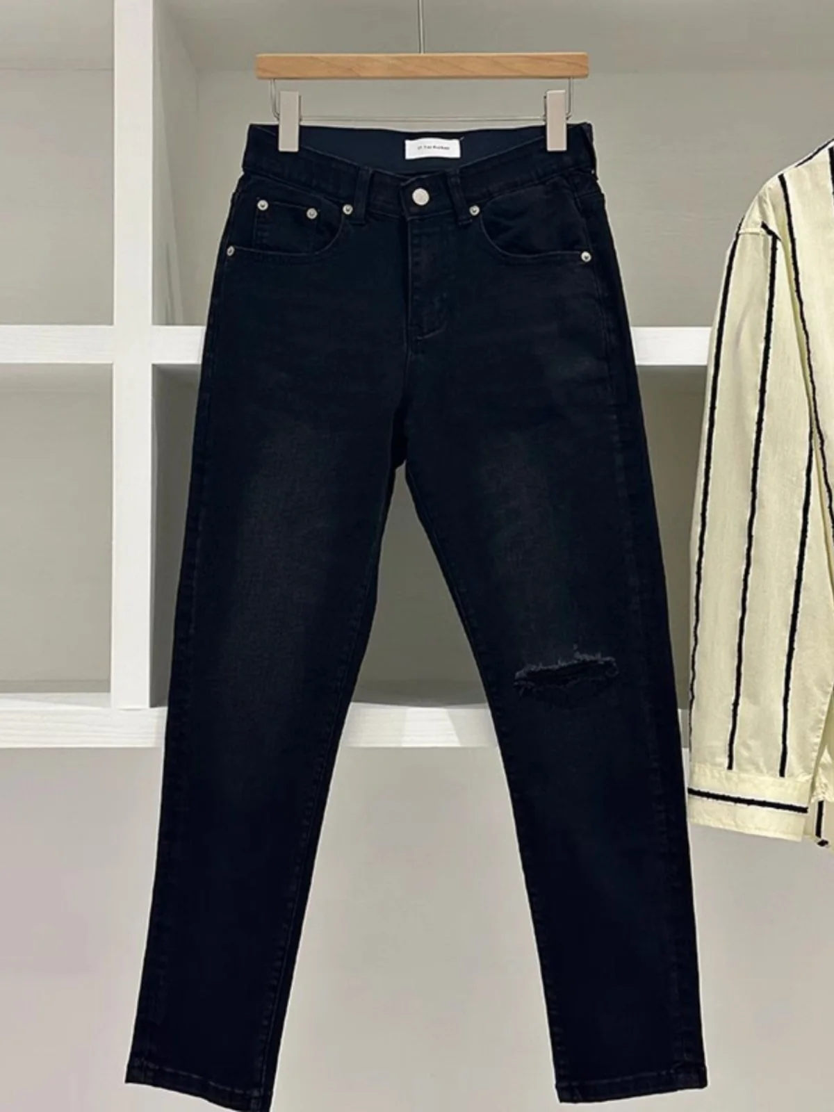 

Мужские джинсы Bla Slim Straight XT: универсальные прямые джинсы с высокой талией, на молнии, повседневные, длинные брюки