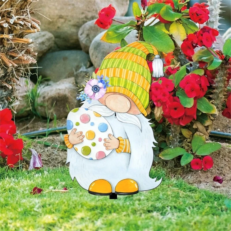 Easter Gnome Yard Signs Yard Stakes Water Proof Spring Party Yard Signs