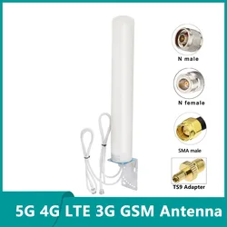 TS9,5G, 4G, LTE, 3G, GSM, zewnętrzna wodoodporna antena Mimo do sieci bezprzewodowej, zewnętrzny Router WiFi, SMA, N męski, IP67, 18dbi