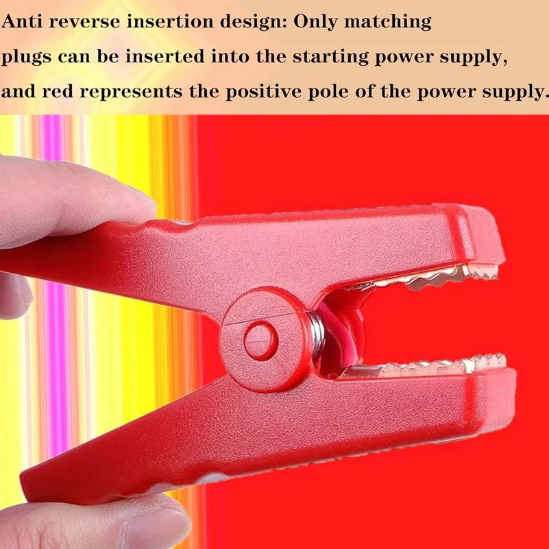 Smart Booster Cables Auto Emergency Car Battery Clamp Accessories Wire Clip Red-black Clips for 12V Jump Starter 300Amp starting