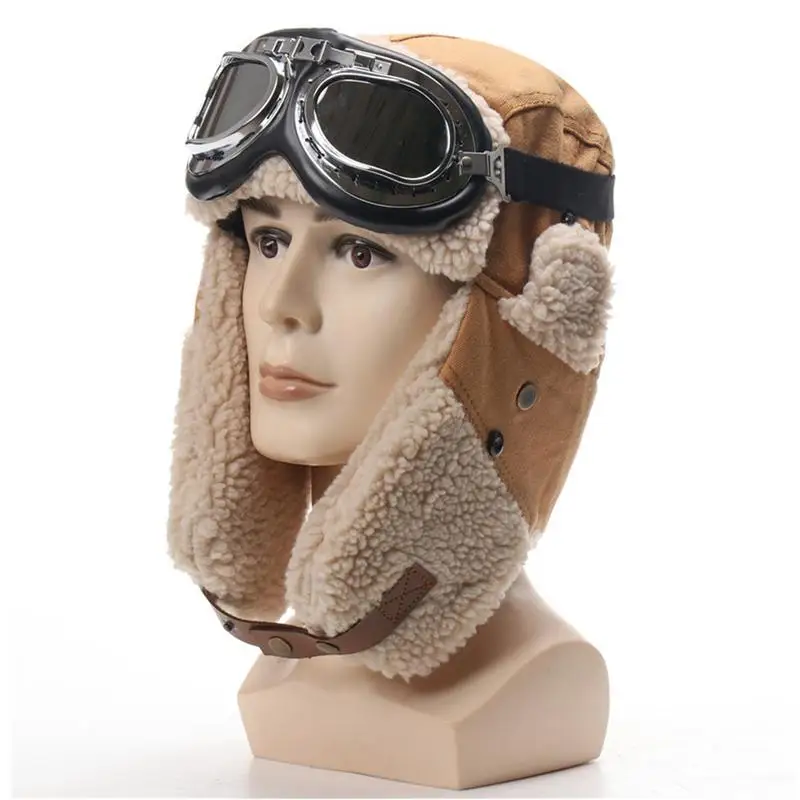 Winter Skiing Hat Women Men Winter Trappers with Detachable Goggles Warm and Cozy Trapper Hats for Men Women Family Friends