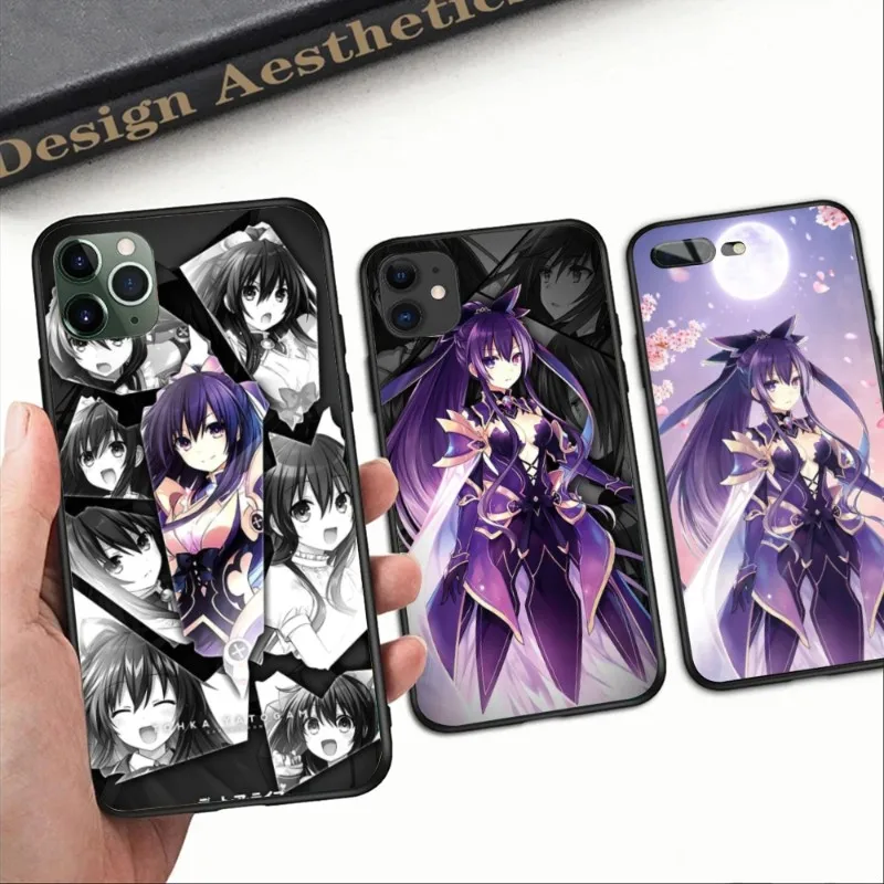 DAL Tohka Yatogami Phone Case for iPhone 14 13 12 11 XS X 8 7 6 Plus Mini Pro Max SE 2022 Black Soft Phone Cover Funda