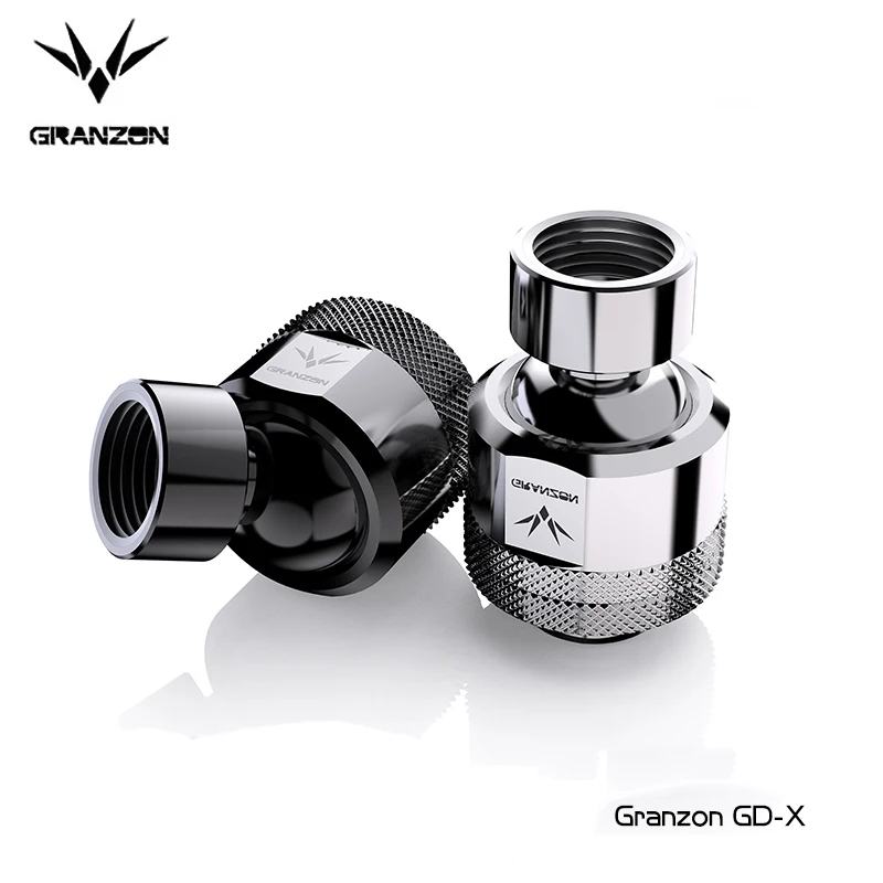 Granzon GD-X,360 Grad frei drehbare Armatur, g1/4 \'\'Stecker zu Famale Stecker Universal gelenk Wasser kühlung adapter schwarz/silber