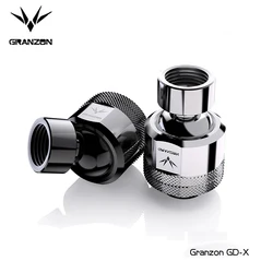 Granzon GD-X,360 Grad frei drehbare Armatur, g1/4 ''Stecker zu Famale Stecker Universal gelenk Wasser kühlung adapter schwarz/silber