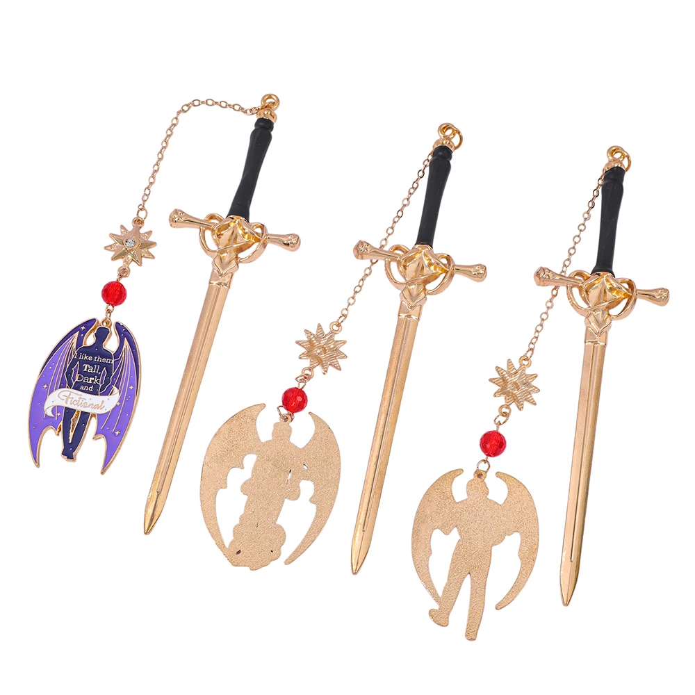 ACOTAR Adult Fantasy Series Elf Warrior Lord Colored Enamel Pendant Sword Bookmark, Magic Page Tag Item.