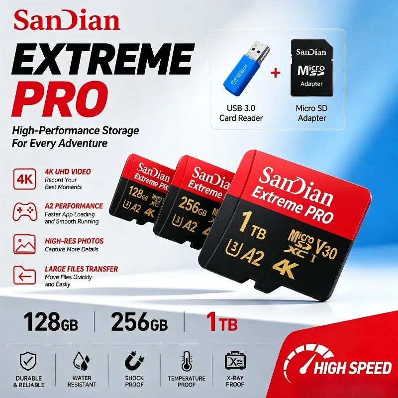 Fast Transfer Memory Card Class 10, High-Speed Storage Micro TF and SD Cards, suitable for Phones, Digital Camera and MP3 Player