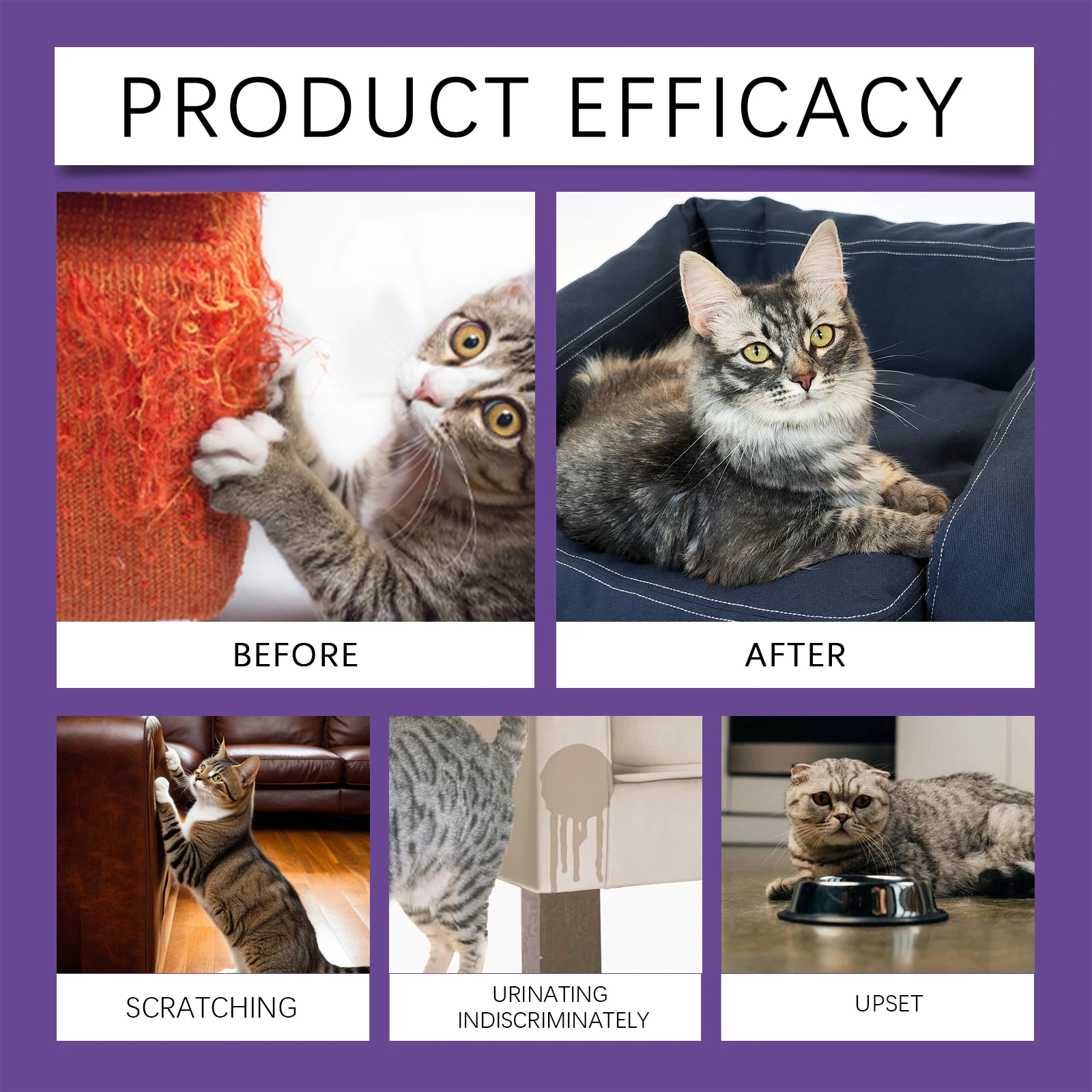 YEGBONG رذاذ مهدئ للقطط 60 مللي رذاذ تنظيم سلوك الحيوانات الأليفة حماية الأثاث السائل تخفيف رد فعل الإجهاد للكلاب والقطط رذاذ #3