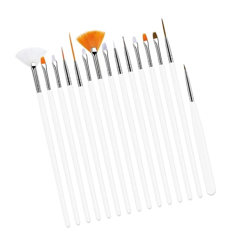40JD Innovadores unhas convenientes 15PCS Brush and Tool Set para projetos gel