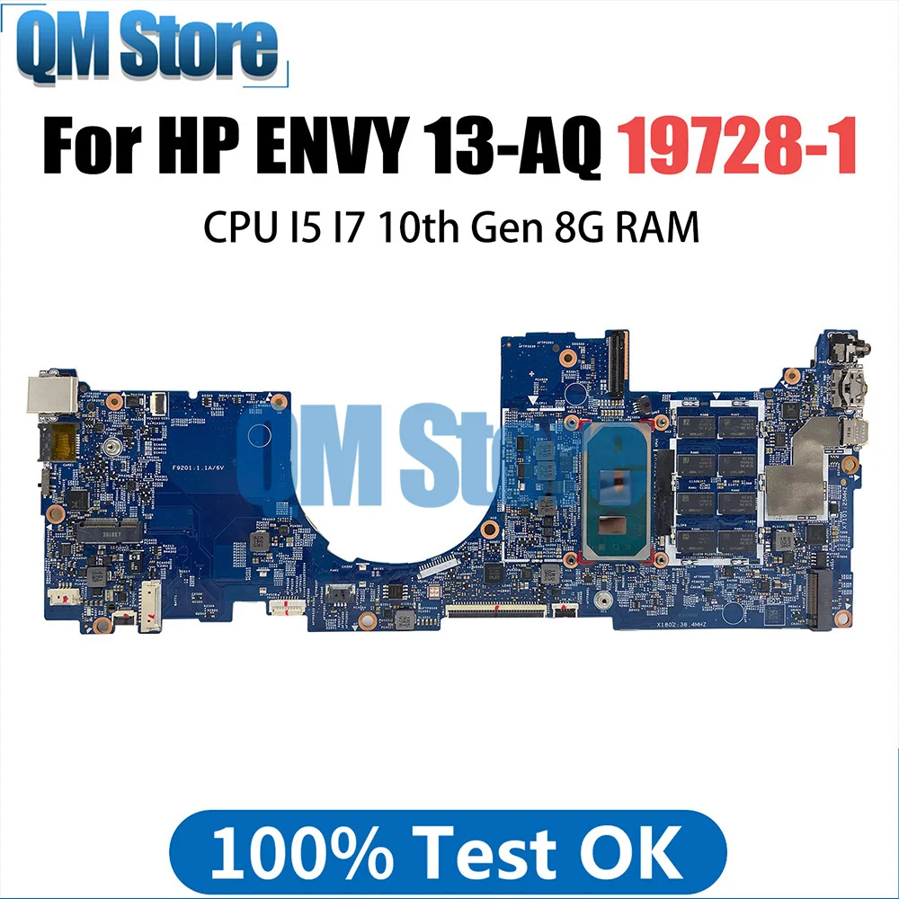 

Материнская плата для ноутбука для HP ENVY 13-AQ L70927-001 L70927-601 материнская плата для ноутбука 19728-1 CPU I5 I7 10th 8G RAM DDR4 100% Test OK