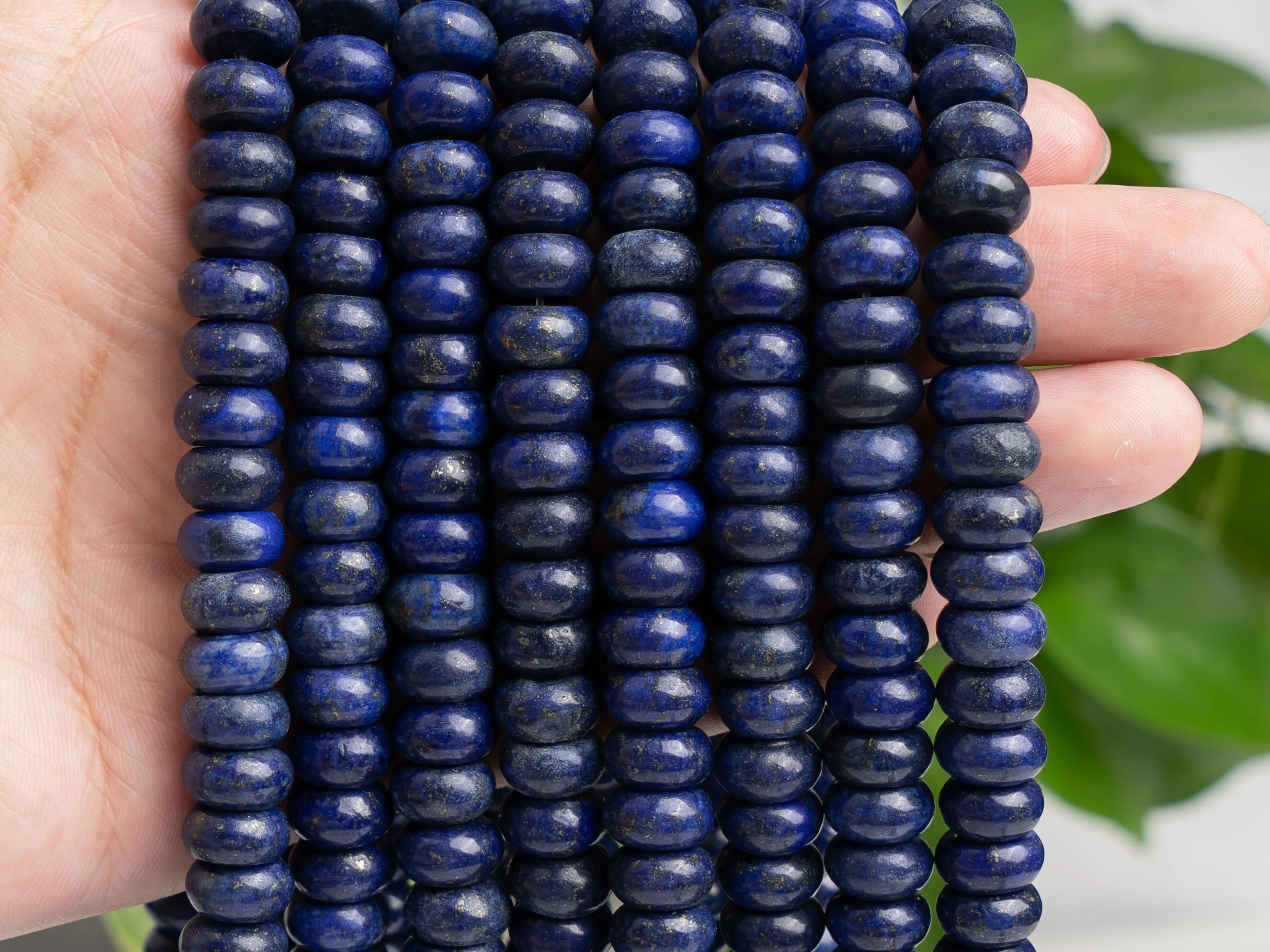 Blue Lapis Lazuli Beads Grade A Natural Gemstone Rondelle Size Options 6/8/10mm for Jewelry Making