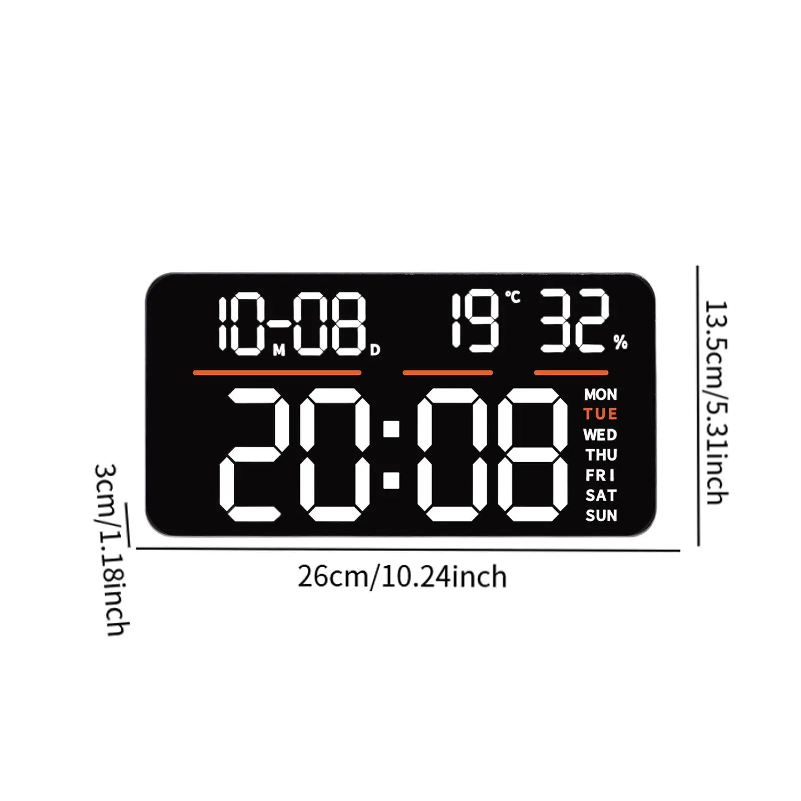 Zegar budzikowy Stylowe zegary ścienne Wielofunkcyjne Wszystko w jednym Odważne cyfry Podwójne alarmy do sypialni Sklepu Hali Hoteli Salonu