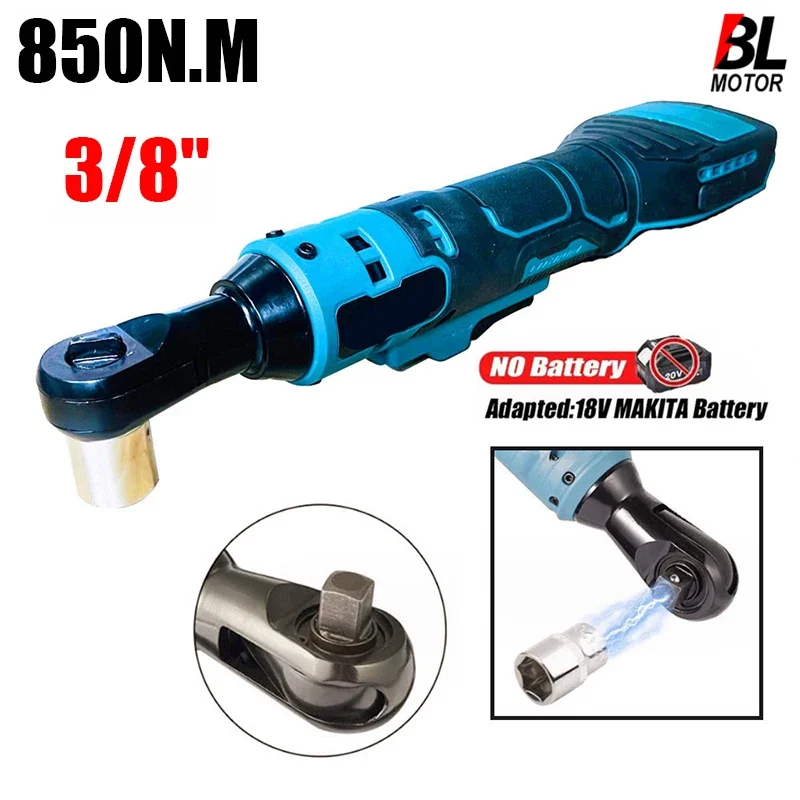 850N.M Cordless Ratchet Wrench 3/8\'\' Electric Rechargeable Screwdriver Removal Screw Nut Car Repair Tools For Makita 18V Battery