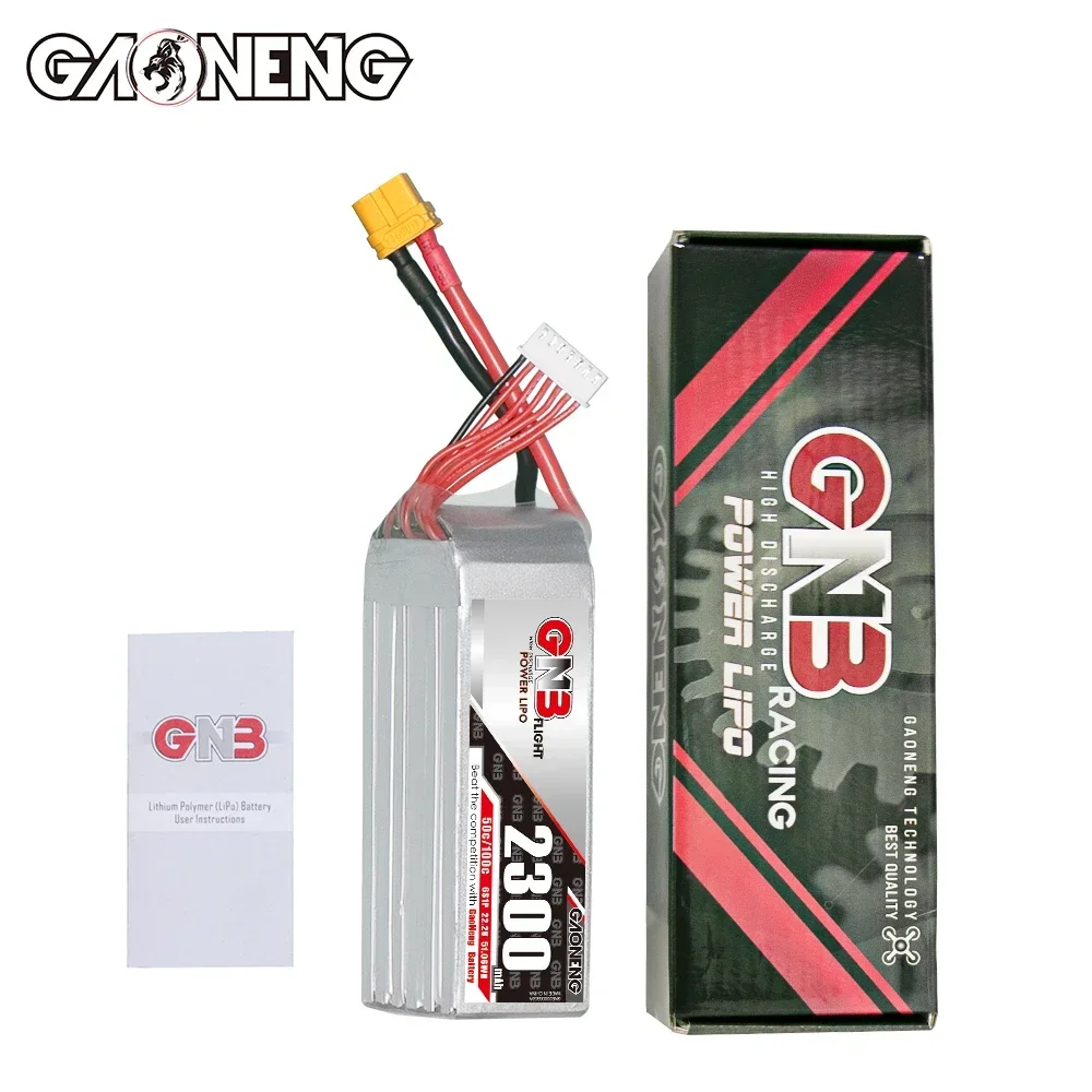 GAONENG 2300mAh 50C 2S/3S/4S/6S 7.4V/11.1V/14.8V/22.2V akumulator LiPo ze złączem XT60/T do części dronów wyścigowych FPV RC