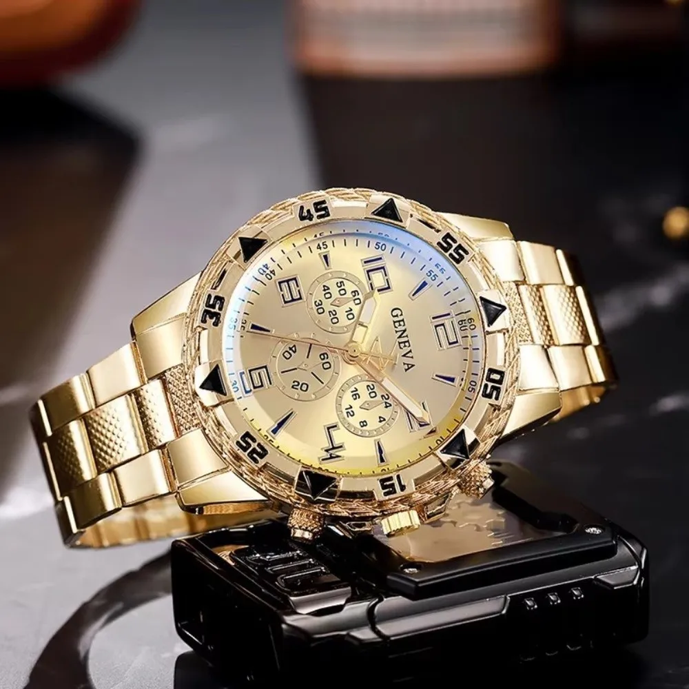 High Quality Stainless Steel Watchband Men Wristwatch Luxury Large Dial Quartz Watch Casual Business Watch