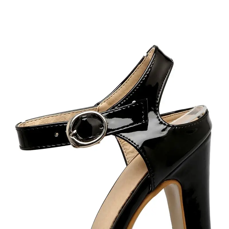 REAVE CAT Fashion Women Sandals Peep Toe Ultrahigh Heels 16cm Platform 5.5cm Buckle Strap Plus Size 46 47 48 Party Dating Shoes view 4