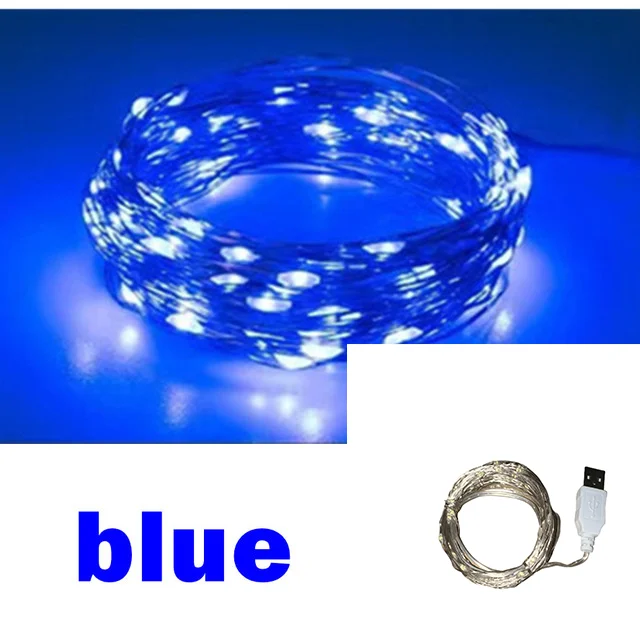 3/10/20M USB LED Lichterketten Kupfer Silber Draht Girlande Licht Wasserdichte Lichterkette Für Weihnachten hochzeit Party Dekoration