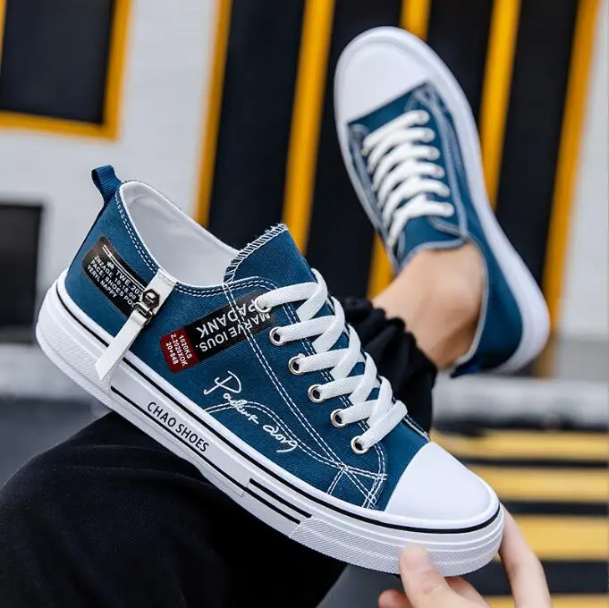 

Fashion NEW Men's Canvas Shoes Summer Breathable Men Casual Shoes Outdoor High Quality Sneakers Comfortable Low-Top Men Shoes