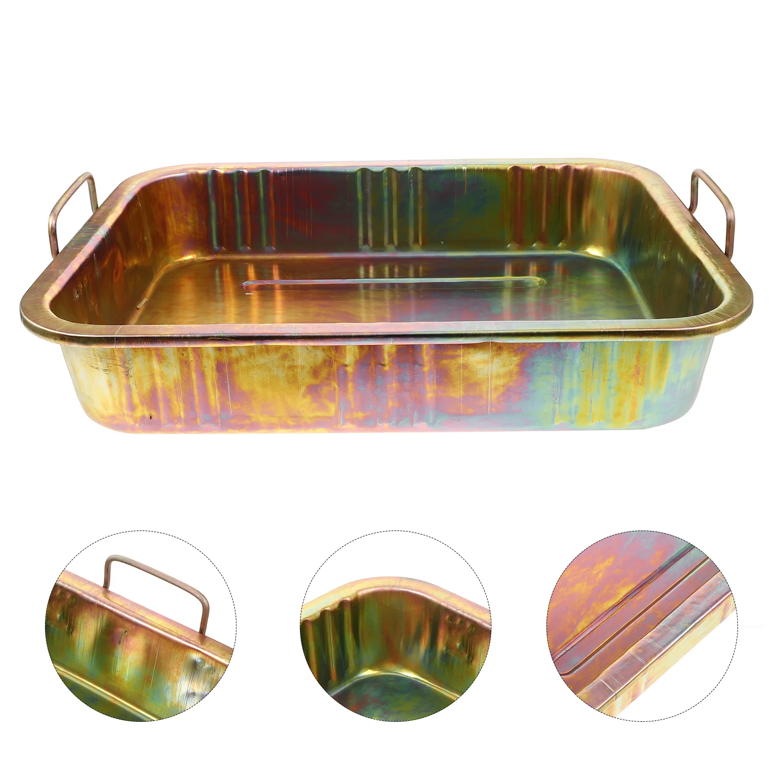 

Drain Pan Heavy Duty Steel Waste Oil Container Drip Tray For Car Auto Repair Engine Oil Change Automotive Accessories