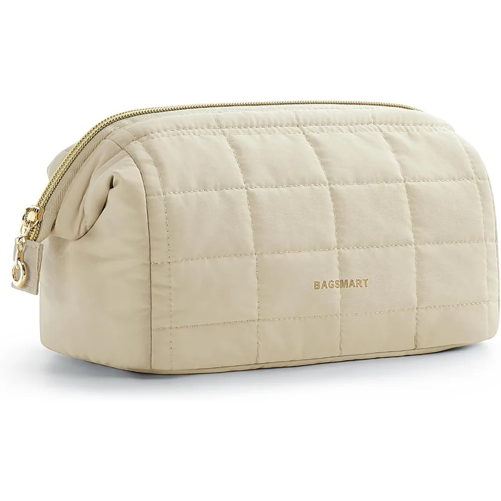 

Makeup Bag Travel Toiletry Bag, Puffy Padded Make Up Bags for Women Makeup Organizer Case