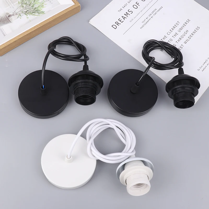 Hot Retro E27 Hanging Lamp Holder With 1m/1.5m Hanging Wire Ceiling Lamp Holder Socket Lamp Base For Hanging Pendant Lights