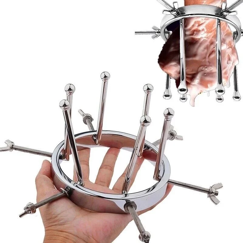 2pcs Bondage Wrap Open Leg Clitoral&Anal Plug Clamp Speculum Dilator Metal Butt Plug Lock Vagina Sex Toys for Couples Men BDSM