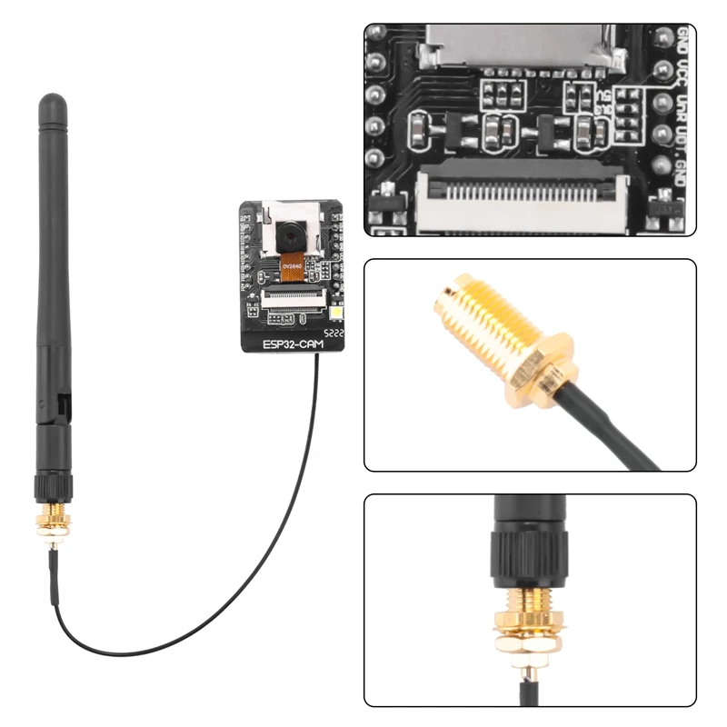 ESP32-CAM-MB USB ESP32 Serial To Wifi ESP32 CAM Development Board CH340G 5V Bluetooth+OV2640 Camera+2.4G Antenna IPX