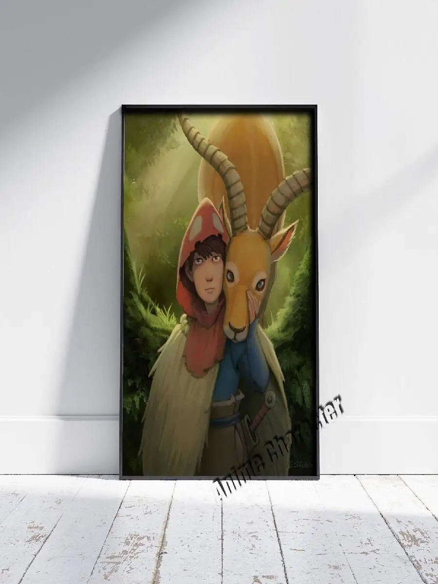 Mononoke Hime Anime Ashitaka Japan Canvas Poster  Modern Decorative Wall Art Print for Family Bedroom Decor  Stylish Home Decor