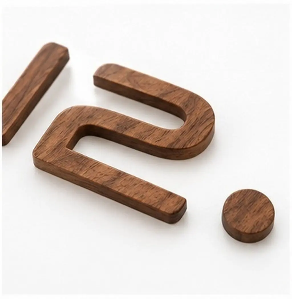 Black Walnut Wooden Arabic Numbers Kit for DIY Frameless Wall Clock Silent Quartz Movement Home Office Decor Vintage Wooden