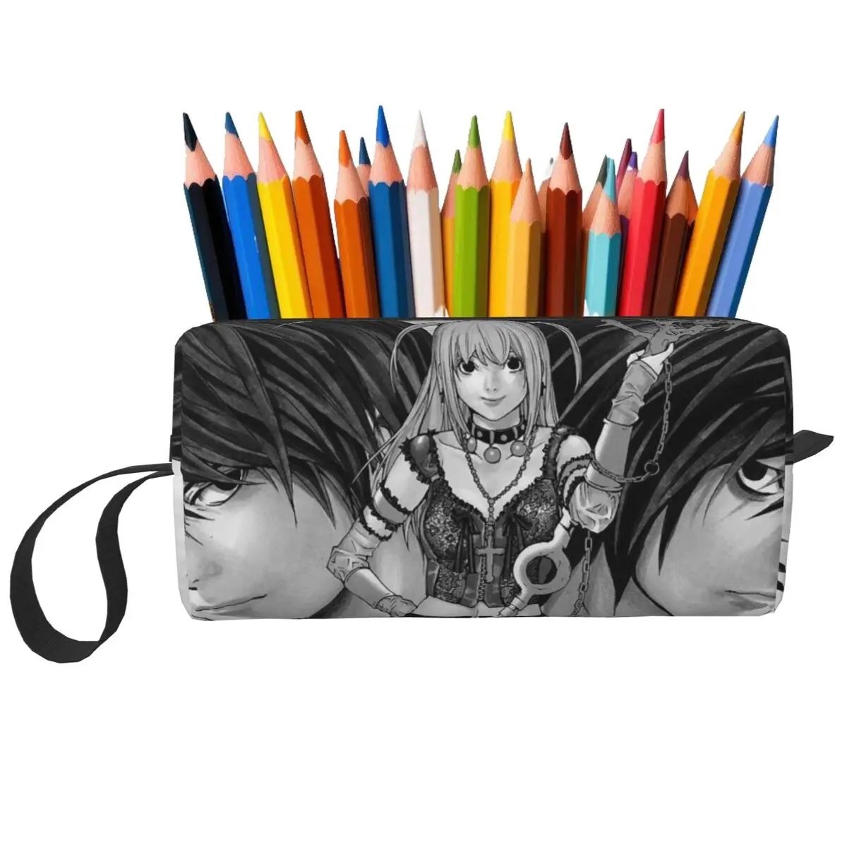 Deaths Notes Ryuk Anime Pencil Case for Studen School Pen Box Pencil Bag Stationery Supplies Travel Women Cosmetic Bag