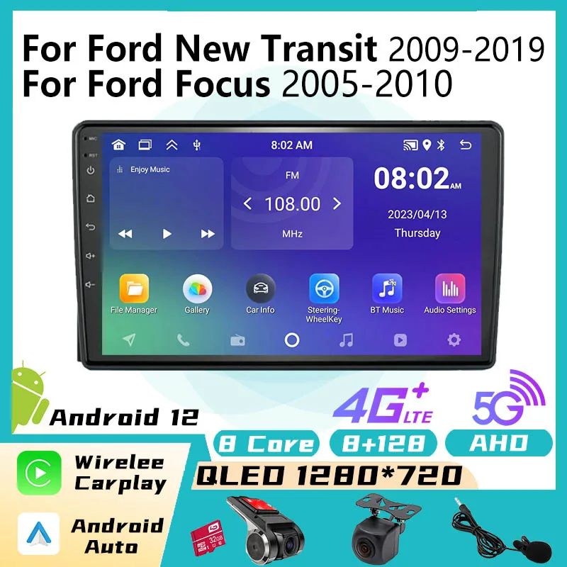 

2 Din Android Radio Car GPS Navigation for Ford New Transit 2009-2019 Head Unit Autoradio Multimedia Player Stereo Audio Auto