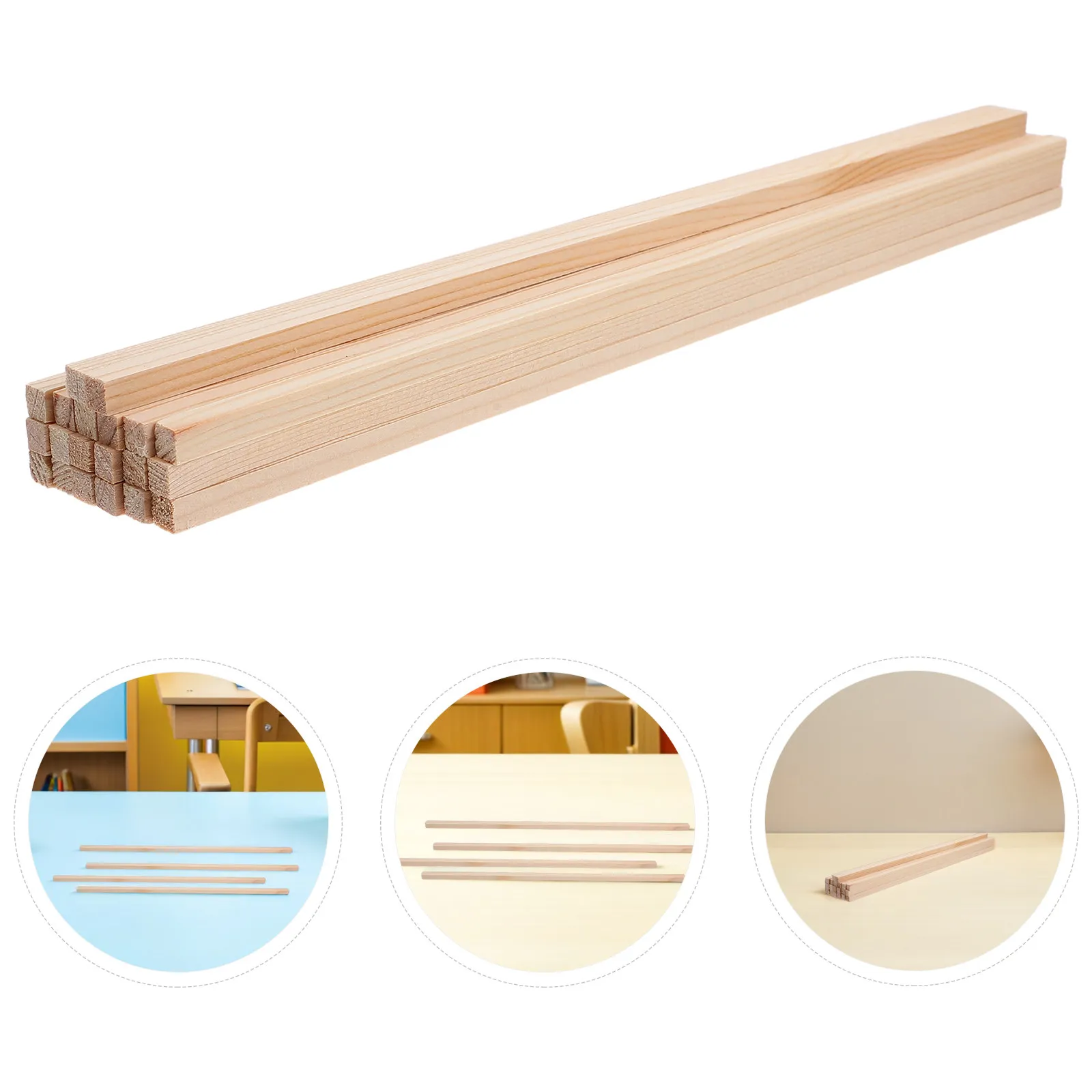 

20 шт. деревянных квадратных шпилек, необработанные деревянные палочки для поделок, 300x6 мм, деревянные дюбели для рукоделия, DIY проектов, школы, класса