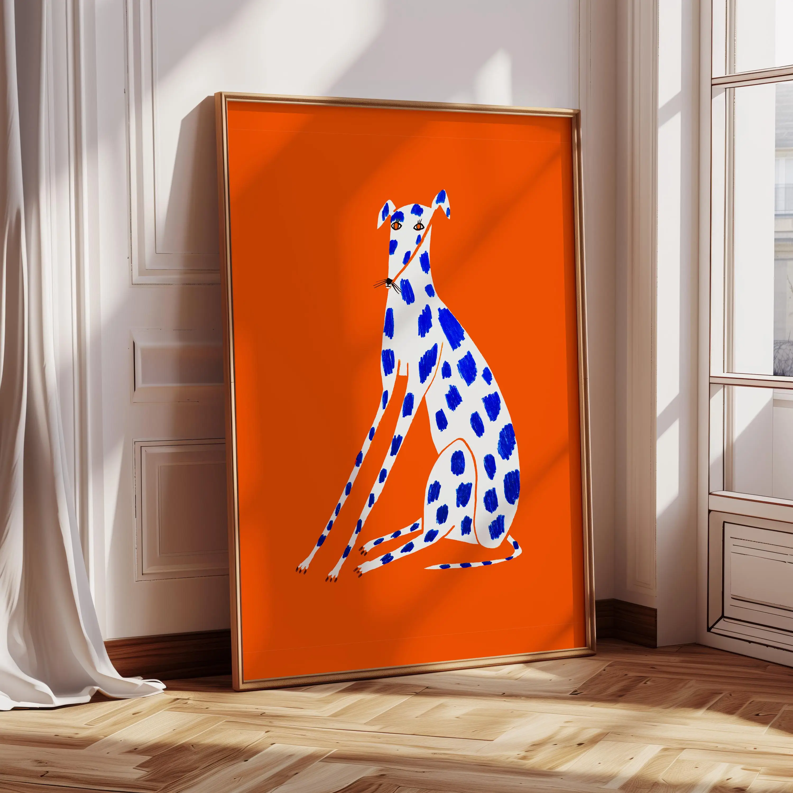 Bright Greyhound Art Print, Dog Home Decor, Wall Decoration for Kitchen, Bedroom, Living Room, Office, House Warming Gifts