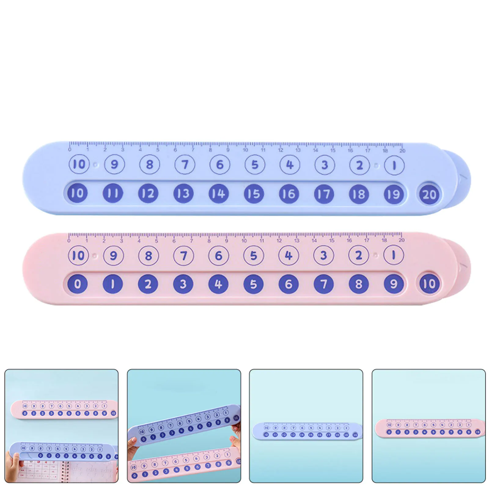 

2Pcs Classroom Math Ruler Pink Interactive Arithmetic Teaching Tool for Kids Addition Subtraction Practice Educational Math