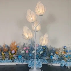 Magnolia Flower Wedding Road Guide Lamp Decoration Party Props Lamp Event Atmosphere Wedding Scene Floor Lamp